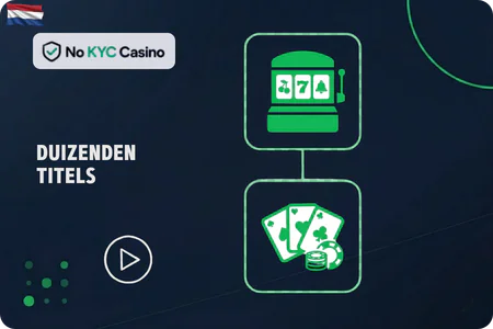 Slots en tafelspellen bij No KYC Casino's